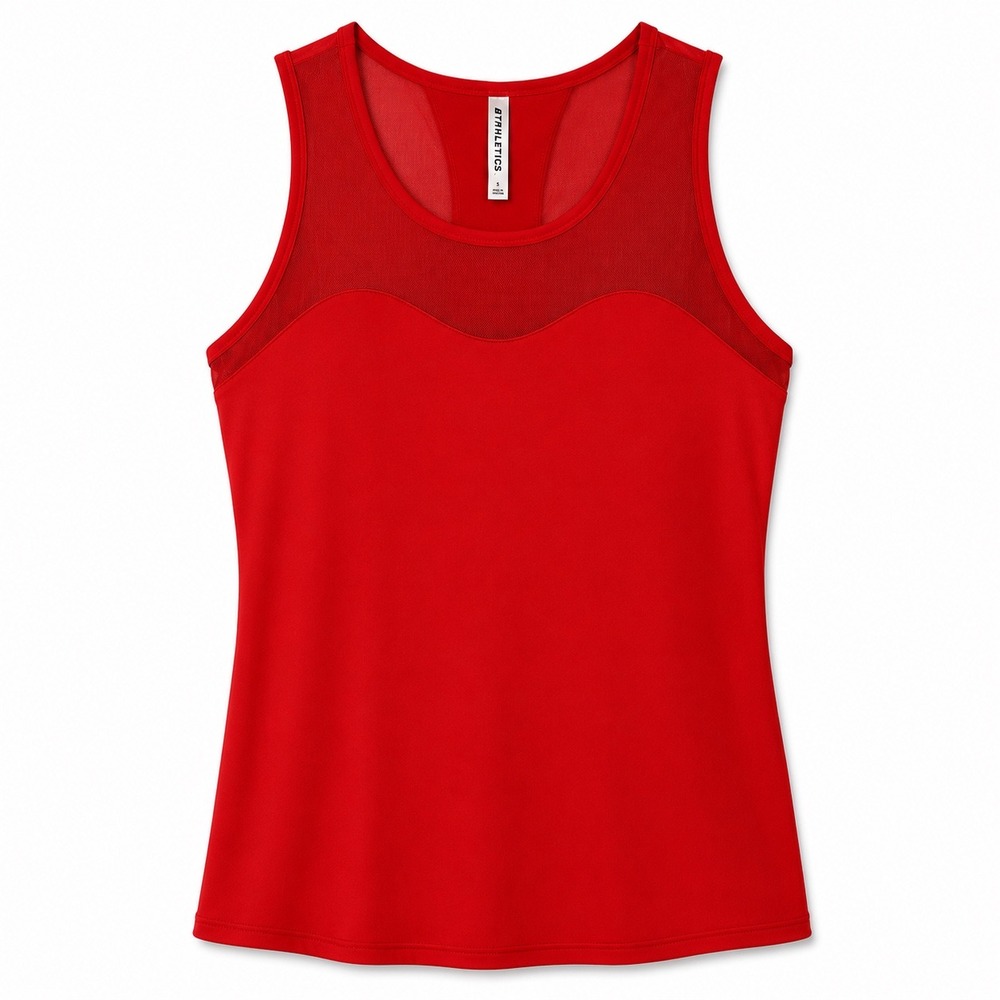 Fabletics Helena Tank Red Mesh Racerback Workout Top Small - Picture 2 of 10